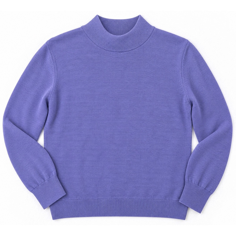 Cortina Italia Mens XL Purple 100% Merino Wool Mock Neck Sweater Made in Italy